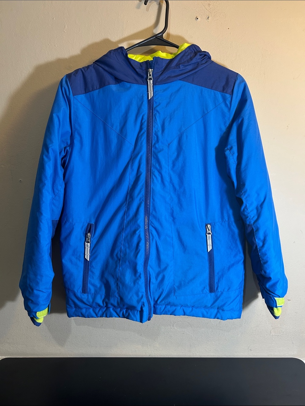 Lands' End Bright Blue Kids Hooded Puffer Size 10/12